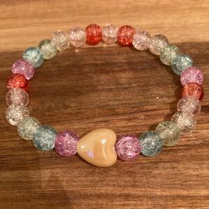 Multicolor Beaded Heart Bracelet